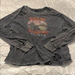 wild fable Black Washed Crewneck Tee